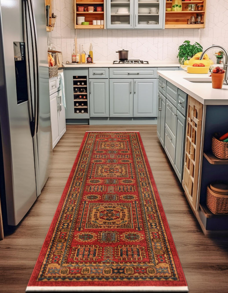 Persian Elegance Collection Area Rug -  Hamedan Runner Red  lifestyle 42