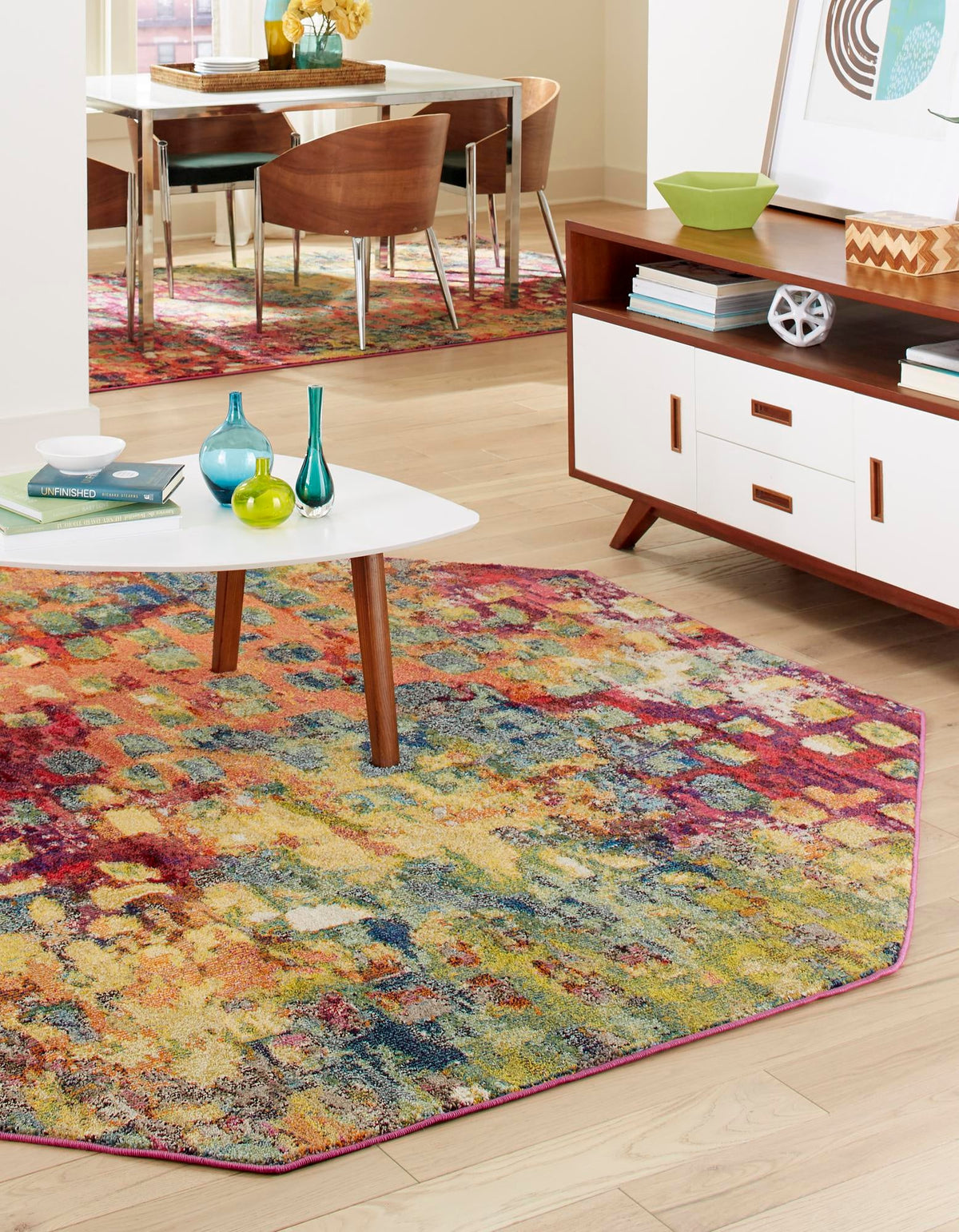 Sevilla Splendor Collection Area Rug - Alcazar Octagon Multi  lifestyle 86