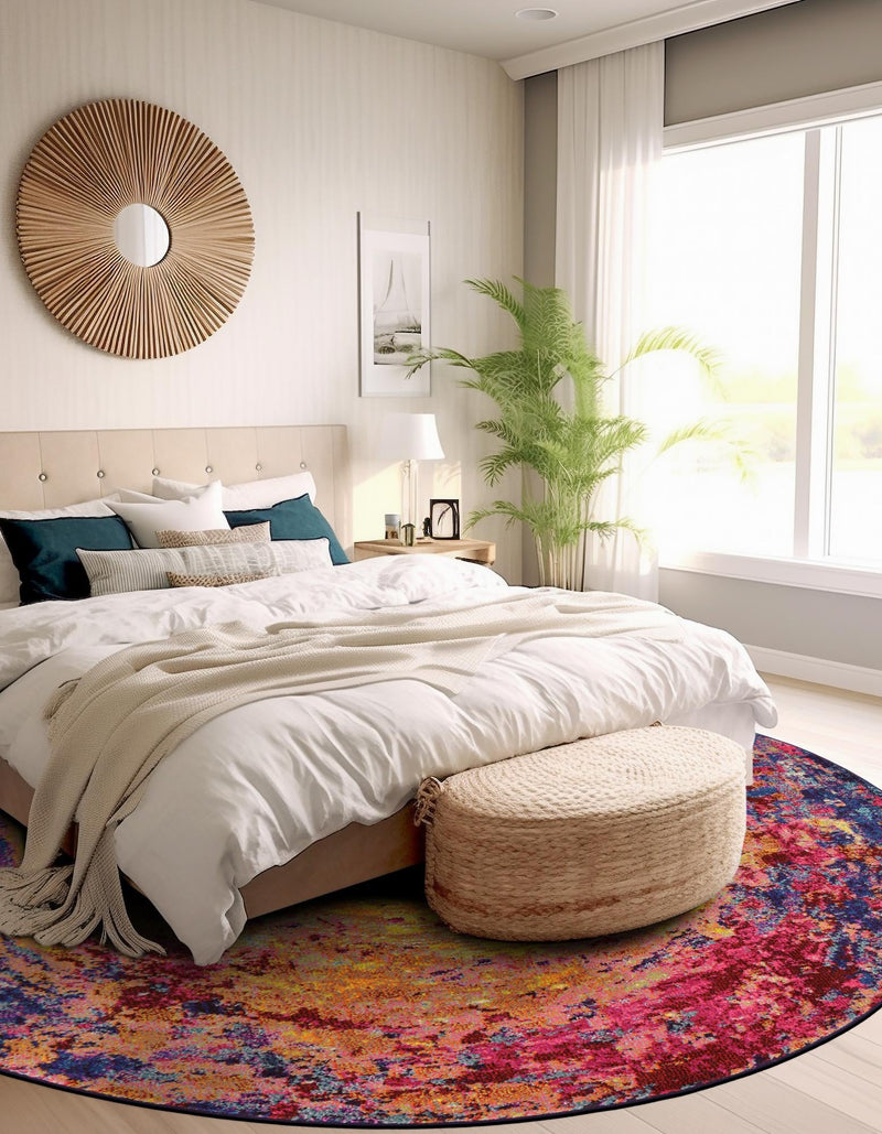 Marrakesh Elegance Collection Area Rug -  Akka Round Multi  lifestyle 56