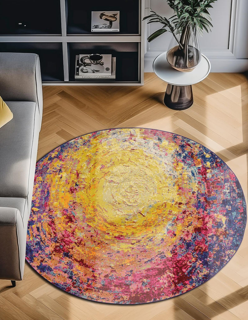 Marrakesh Elegance Collection Area Rug -  Akka Round Multi  lifestyle 60
