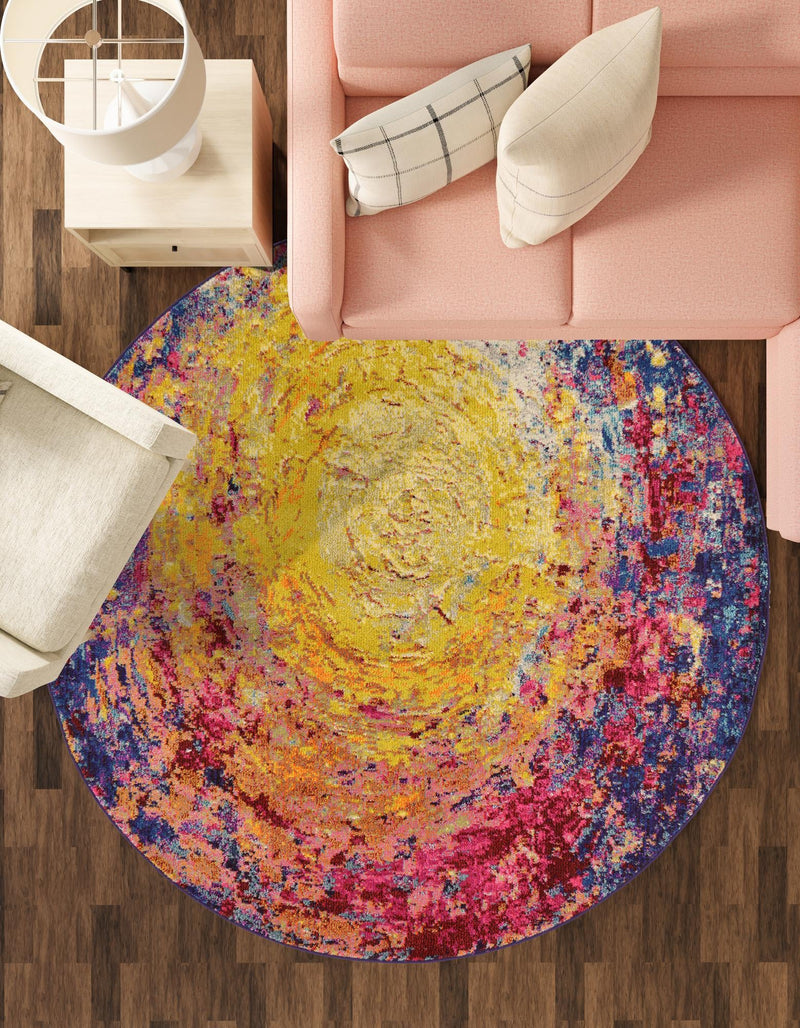 Marrakesh Elegance Collection Area Rug -  Akka Round Multi  lifestyle 68