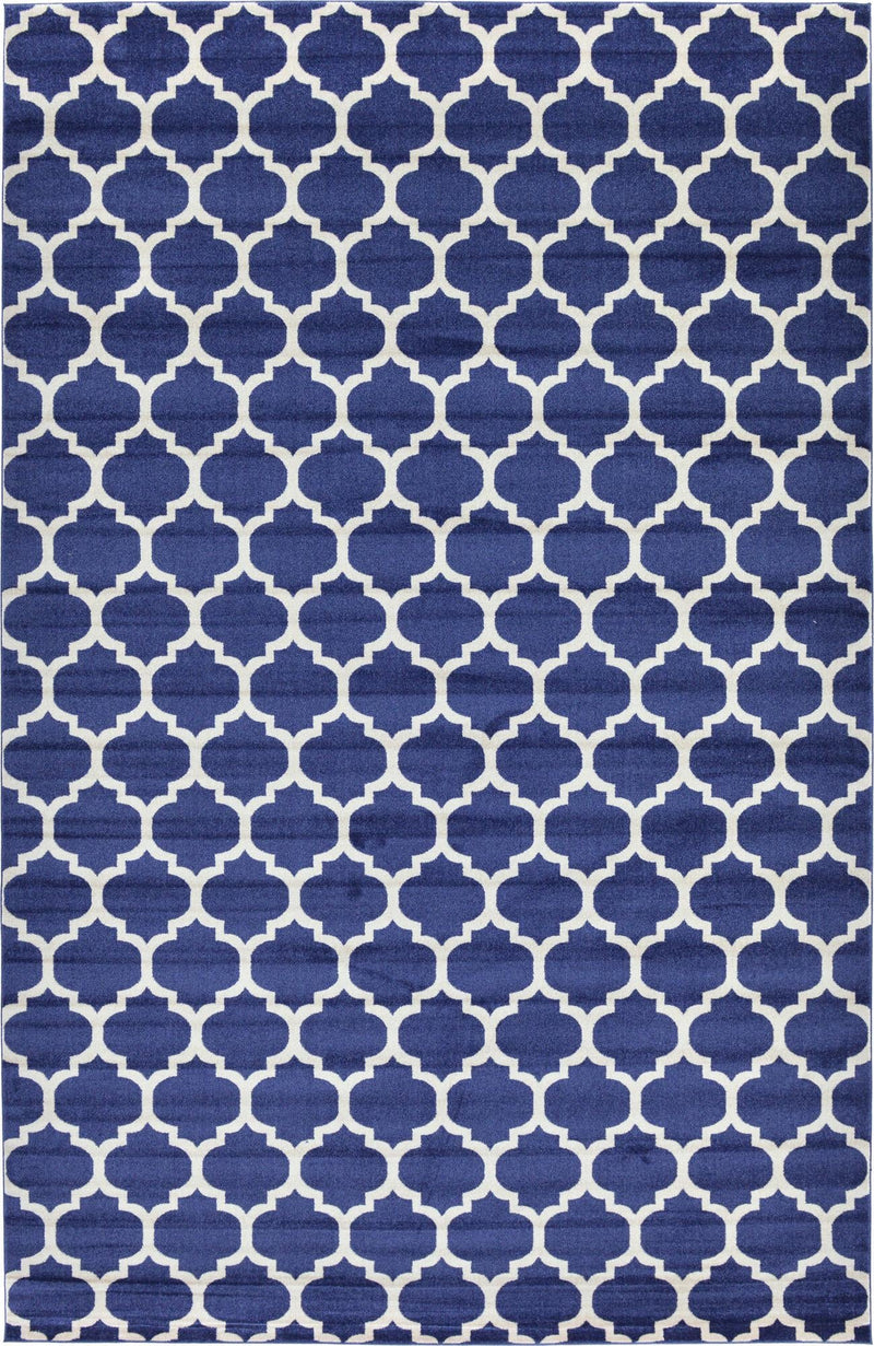 Lattice Gardens Collection Area Rug -  Bloomfield (Dark Blue) Rectangular Dark Blue  lifestyle 17