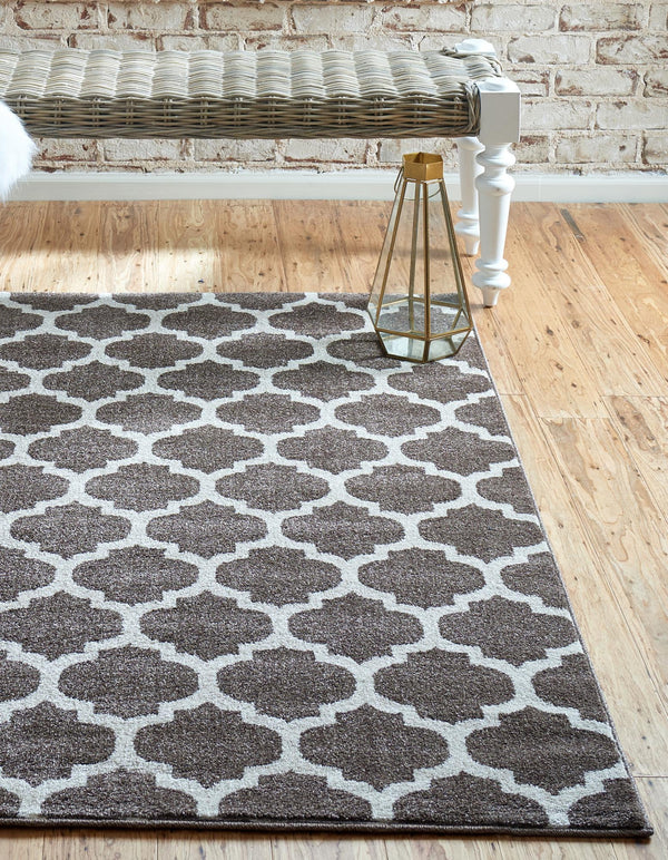 Lattice Gardens Collection Area Rug -  Bloomfield (Brown) Rectangle Brown  lifestyle 3