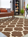 Lattice Gardens Collection Area Rug -  Bloomfield (Brown) Square Brown  lifestyle 26