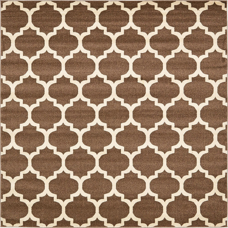Lattice Gardens Collection Area Rug -  Bloomfield (Brown) Square Brown  lifestyle 18