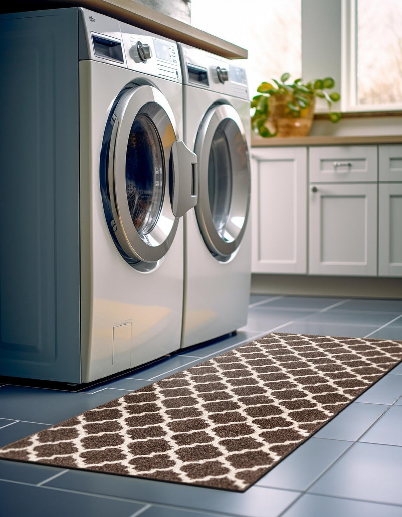 Lattice Gardens Collection Area Rug -  Bloomfield (Brown) Runner Brown  lifestyle 27