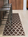 Lattice Gardens Collection Area Rug -  Bloomfield (Brown) Runner Brown  lifestyle 36