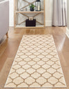 Lattice Gardens Collection Area Rug -  Bloomfield (Beige and Light Brown) Runner Beige and Light Brown  lifestyle 60
