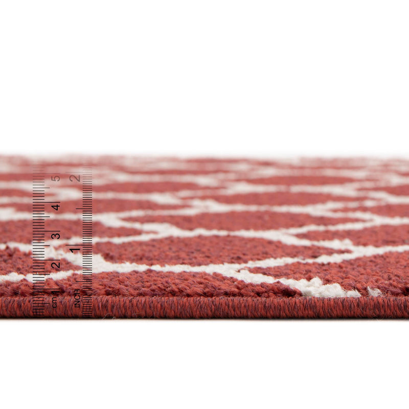 Lattice Gardens Collection Area Rug -  Bloomfield (Dark Terracotta) Square Dark Terracotta  lifestyle 76