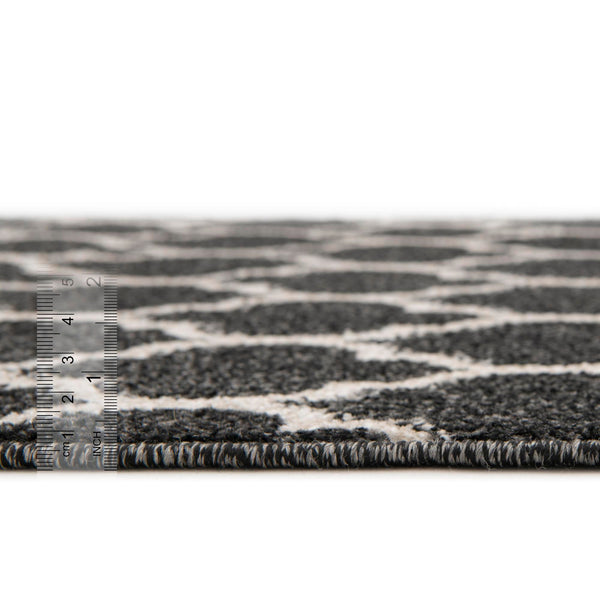Lattice Gardens Collection Area Rug -  Bloomfield (Black) Square Black  lifestyle 31
