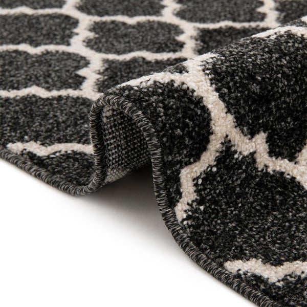 Lattice Gardens Collection Area Rug -  Bloomfield (Black) Square Black  lifestyle 51