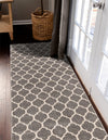 Lattice Gardens Collection Area Rug -  Bloomfield (Dark Gray) Runner Dark Gray  lifestyle 43