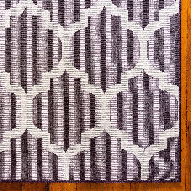 Lattice Gardens Collection Area Rug -  Bloomfield (Purple) Square Purple  lifestyle 60