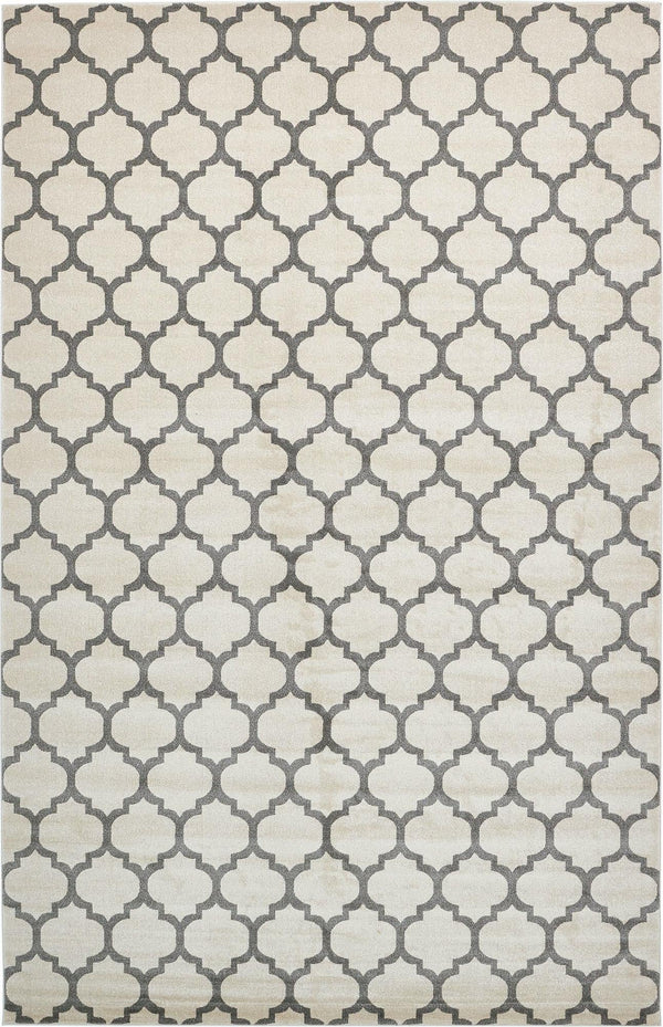 Lattice Gardens Collection Area Rug -  Bloomfield (Beige and Gray) Rectangular Beige and Gray  lifestyle 24