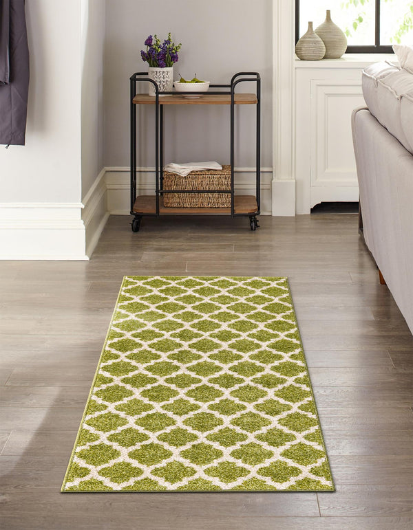 Lattice Gardens Collection Area Rug -  Bloomfield (Light Green) Runner Light Green  lifestyle 25