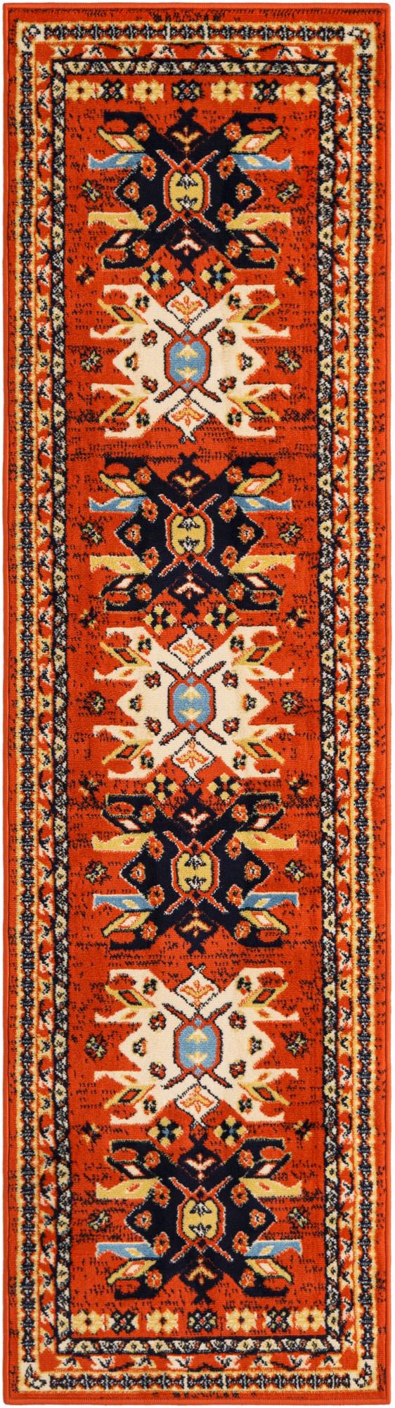 Tabriz Tapestries Collection Area Rug - Azerbaijan (Terracotta) Runner Terracotta  lifestyle 43
