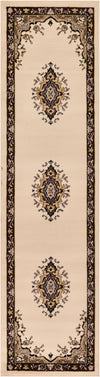 Tabriz Tapestry Collection Area Rug - Azerbaijan (Ivory) Runner Ivory  lifestyle 40