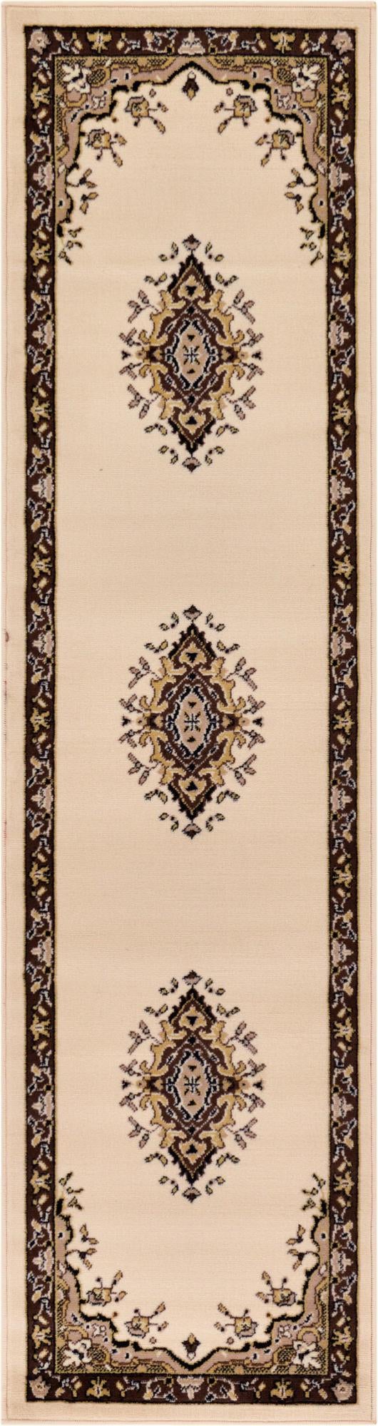Tabriz Tapestry Collection Area Rug - Azerbaijan (Ivory) Runner Ivory  lifestyle 40