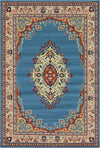 Tabriz Tapestry Collection Area Rug - Azerbaijan (Light Blue) Rectangle Light Blue  lifestyle 3