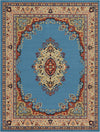 Tabriz Tapestry Collection Area Rug - Azerbaijan (Light Blue) Rectangle Light Blue  lifestyle 2