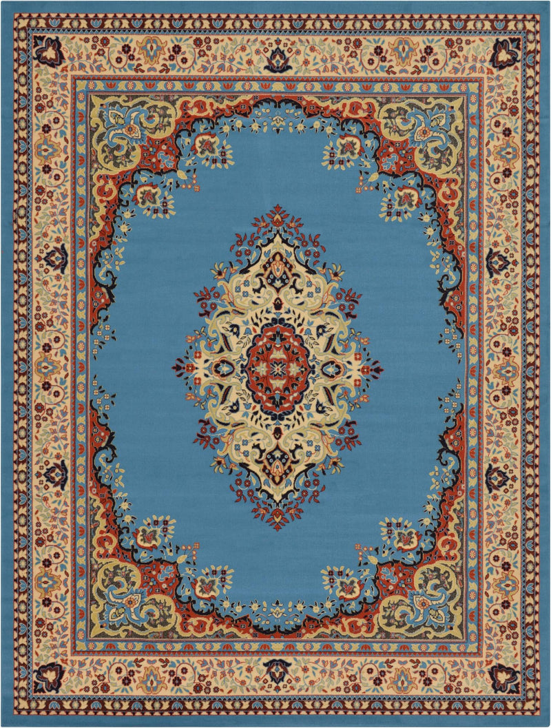 Tabriz Tapestry Collection Area Rug - Azerbaijan (Light Blue) Rectangle Light Blue  lifestyle 2