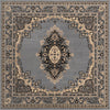 Tabriz Tapestry Collection Area Rug - Azerbaijan (Gray) Square Gray  lifestyle 19