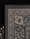 Tabriz Tapestry Collection Area Rug - Azerbaijan (Black) Rectangle Black  lifestyle 15