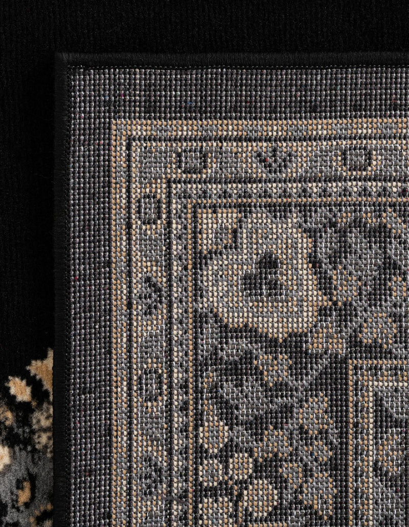 Tabriz Tapestry Collection Area Rug - Azerbaijan (Black) Rectangle Black  lifestyle 15