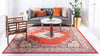 Tabriz Tapestry Collection Area Rug - Azerbaijan (Terracotta) Square Terracotta  lifestyle 28