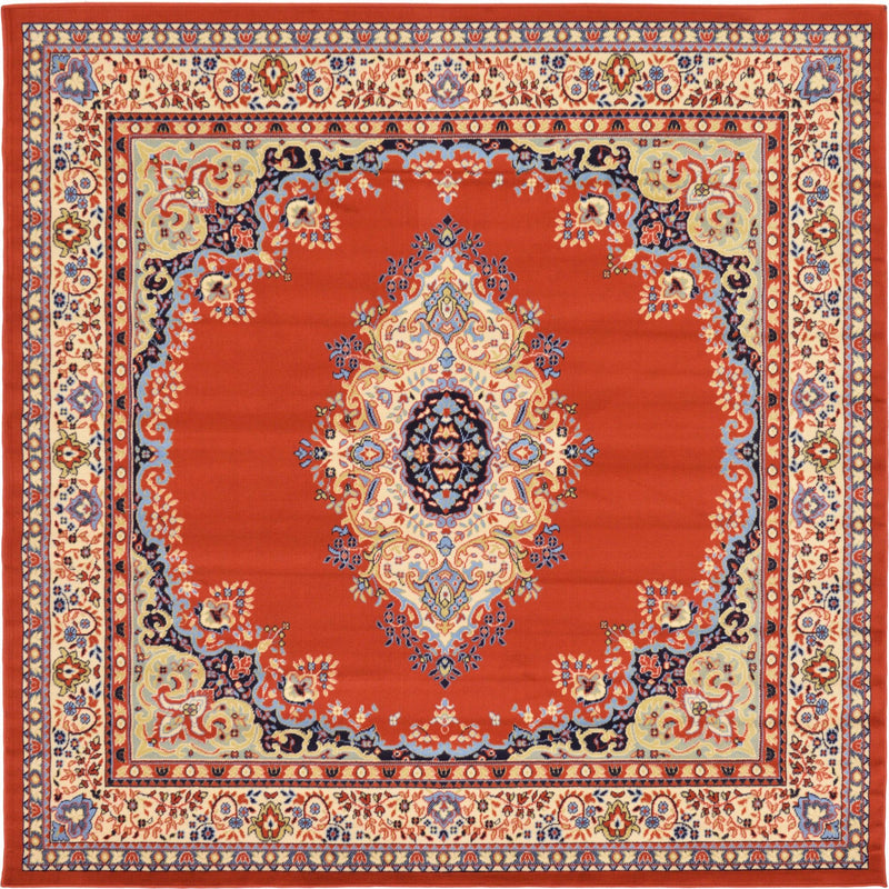 Tabriz Tapestry Collection Area Rug - Azerbaijan (Terracotta) Square Terracotta  lifestyle 19