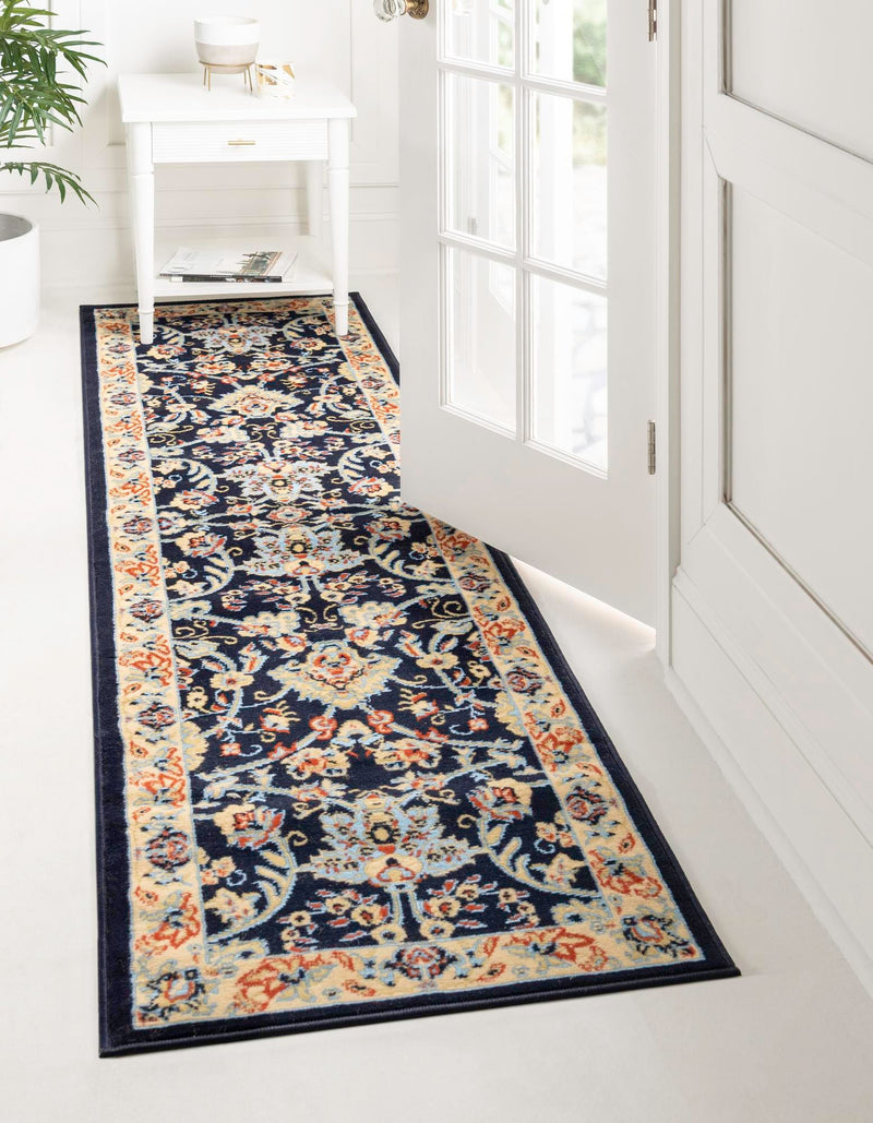 Isfahan Elegance Collection Area Rug - Naghsh-e Jahan (Navy Blue) Runner Navy Blue  lifestyle 20