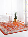 Isfahan Elegance Collection Area Rug - Naghsh-e Jahan (Terracotta) Square Terracotta  lifestyle 38
