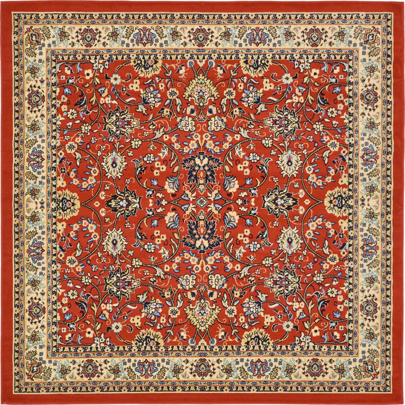 Isfahan Elegance Collection Area Rug - Naghsh-e Jahan (Terracotta) Square Terracotta  lifestyle 13