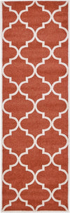 Lattice Gardens Collection Area Rug -  Arbordale Runner Rust Red Main
