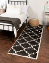 Lattice Gardens Collection Area Rug -  Espaliera Runner Black and White  lifestyle 114
