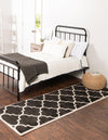 Lattice Gardens Collection Area Rug -  Espaliera Runner Black and White  lifestyle 125