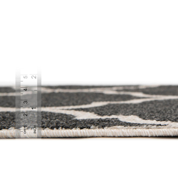 Lattice Gardens Collection Area Rug -  Espaliera Runner Black and White  lifestyle 145