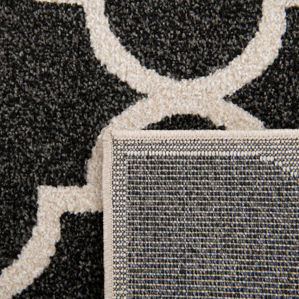 Lattice Gardens Collection Area Rug -  Espaliera Runner Black and White  lifestyle 185
