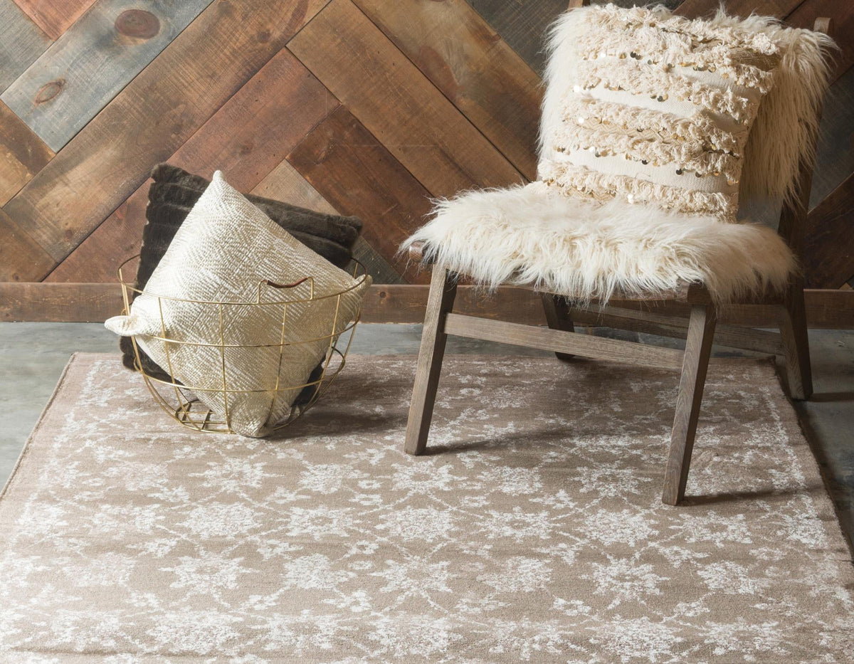 Copenhagen Dahlia Collection Area Rug - Frederiksberg Rectangle Taupe  lifestyle 10