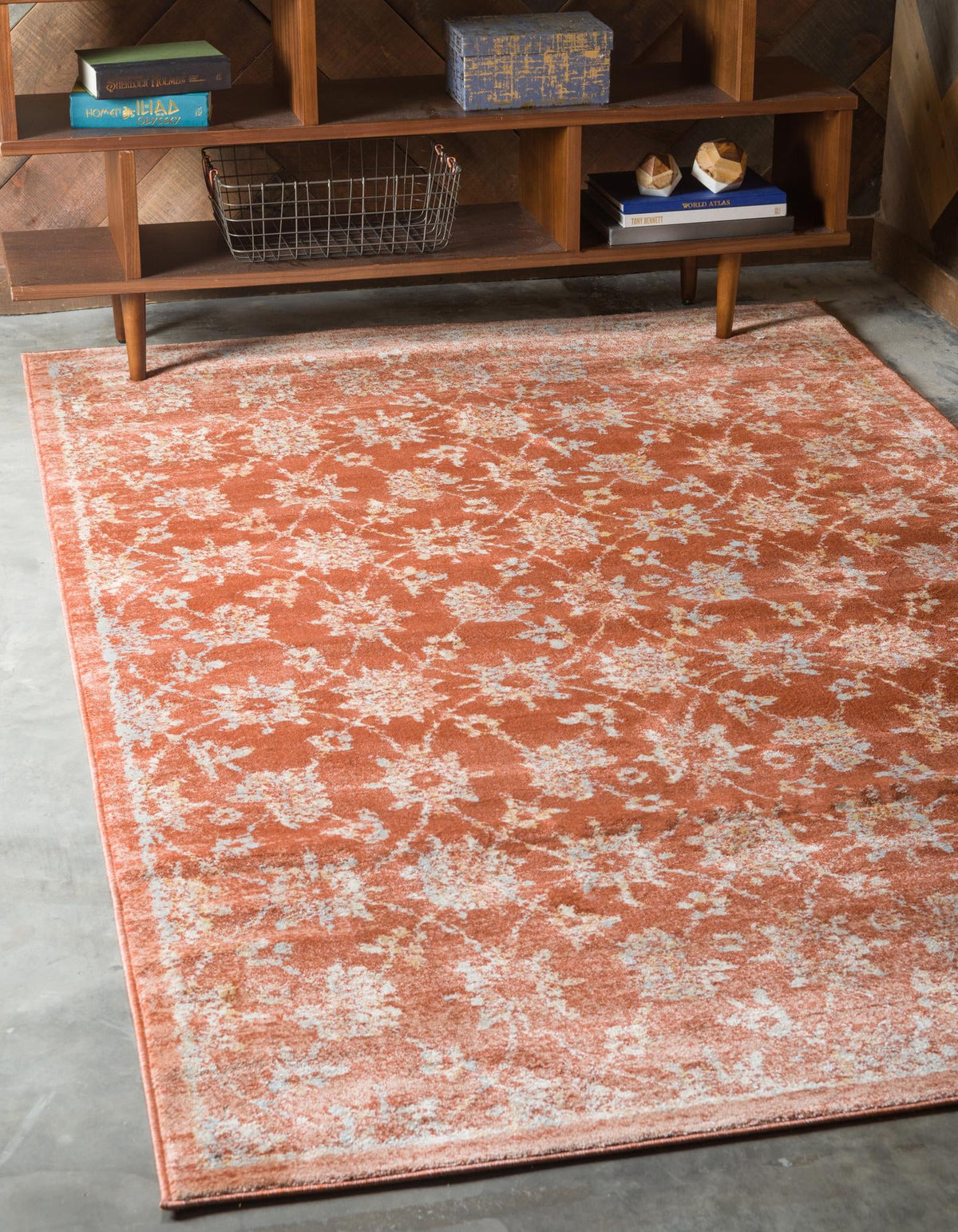 Copenhagen Dahlia Collection Area Rug - Frederiksberg Rectangle Brick Red  lifestyle 6