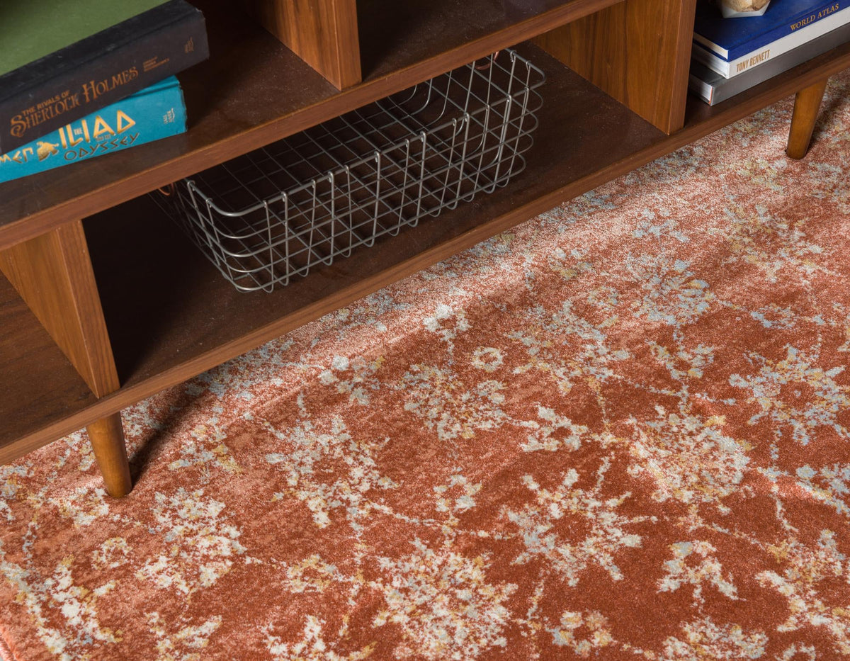 Copenhagen Dahlia Collection Area Rug - Frederiksberg Rectangle Brick Red  lifestyle 9