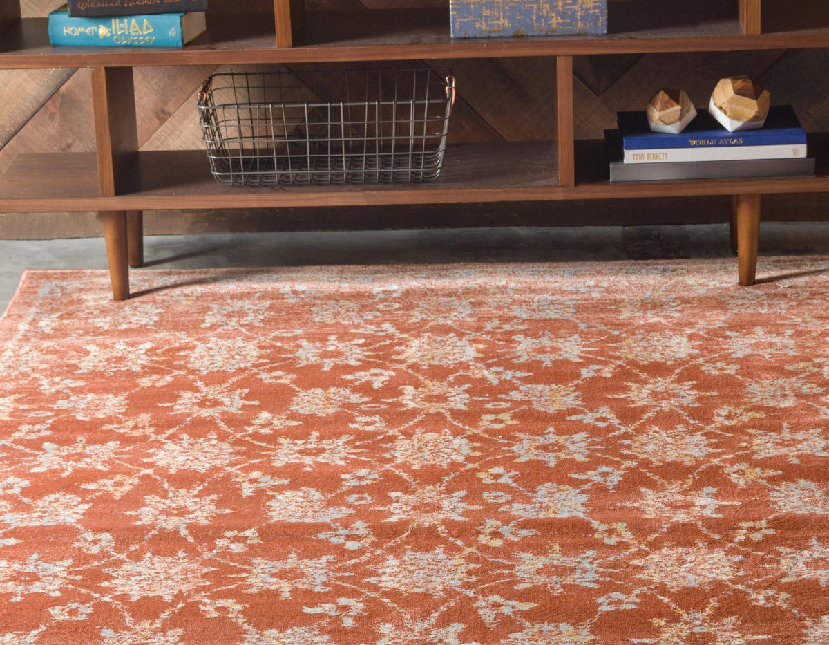 Copenhagen Dahlia Collection Area Rug - Frederiksberg Rectangle Brick Red  lifestyle 11