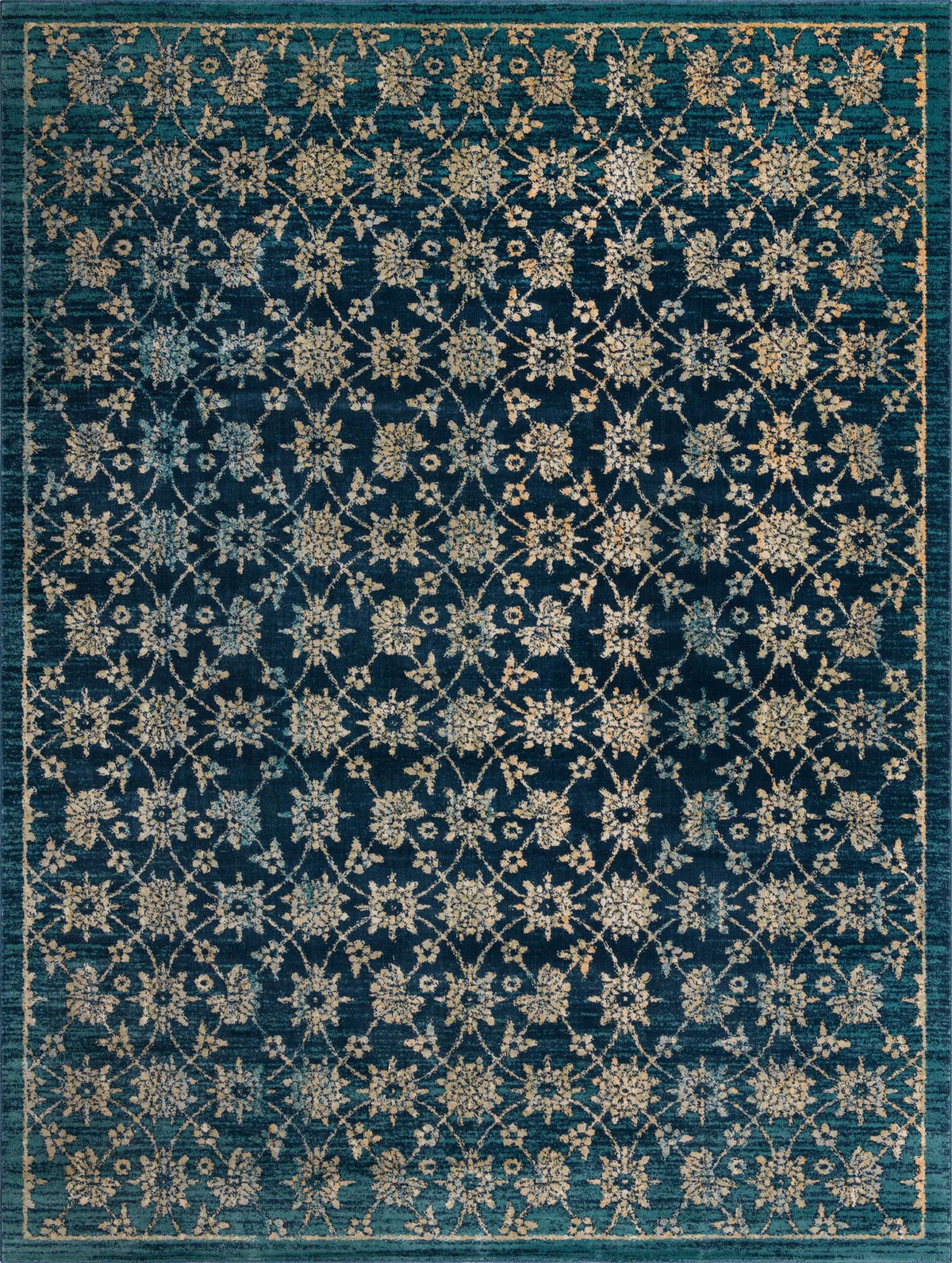 Copenhagen Dahlia Collection Area Rug - Frederiksberg Rectangle Navy Blue  lifestyle 2