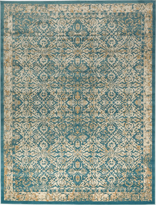 Copenhagen Dahlia Collection Area Rug -  Amager Rectangle Teal Main
