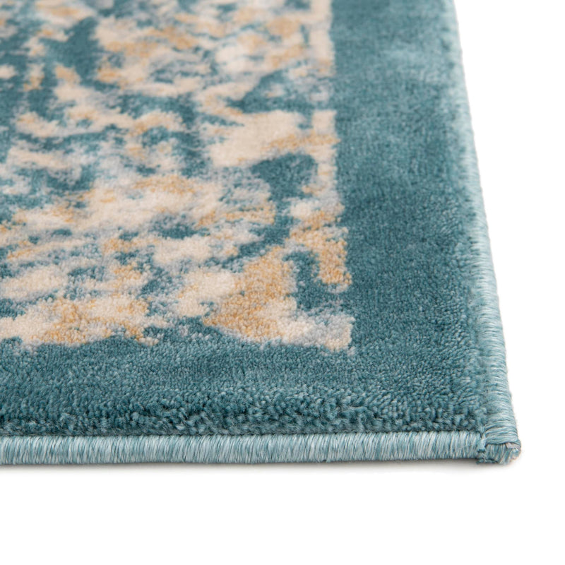 Copenhagen Dahlia Collection Area Rug -  Amager Rectangle Teal  lifestyle 11