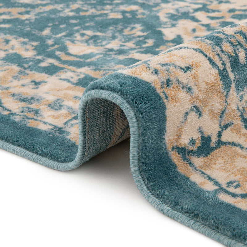 Copenhagen Dahlia Collection Area Rug -  Amager Rectangle Teal  lifestyle 17