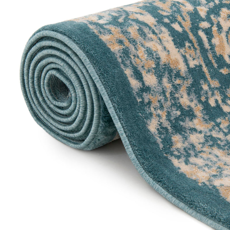 Copenhagen Dahlia Collection Area Rug -  Amager Rectangle Teal  lifestyle 21