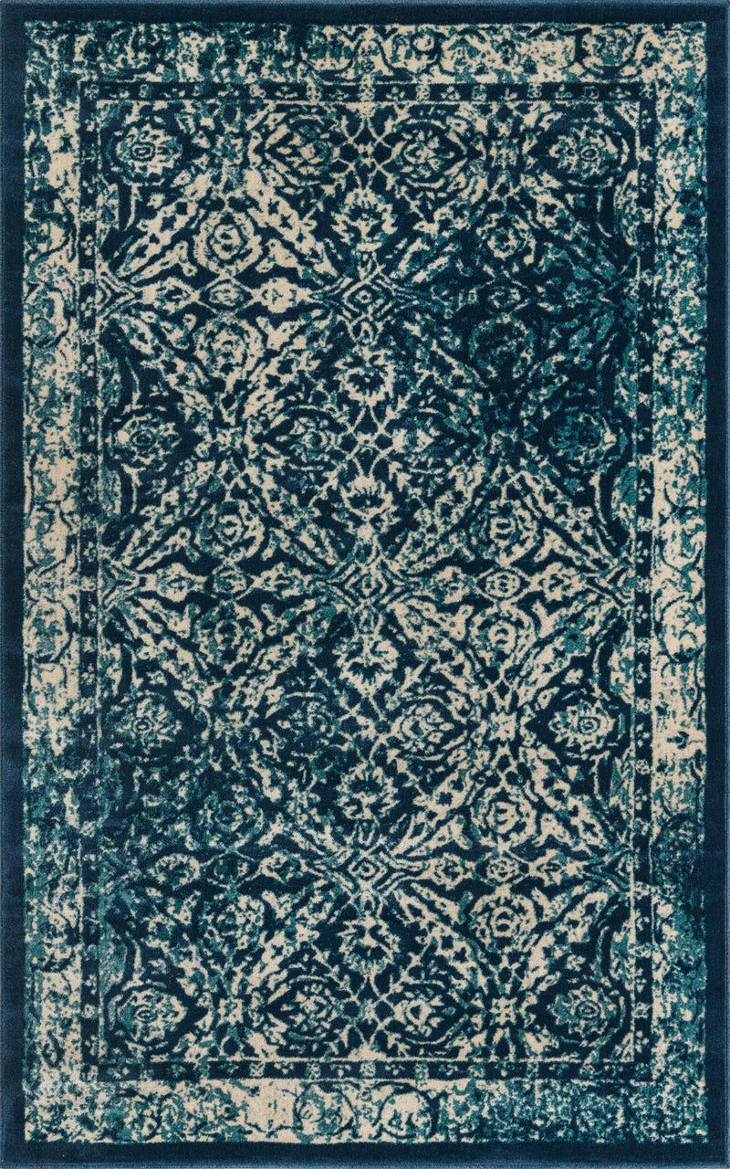 Copenhagen Dahlia Collection Area Rug -  Amager Rectangle Navy Blue  lifestyle 2
