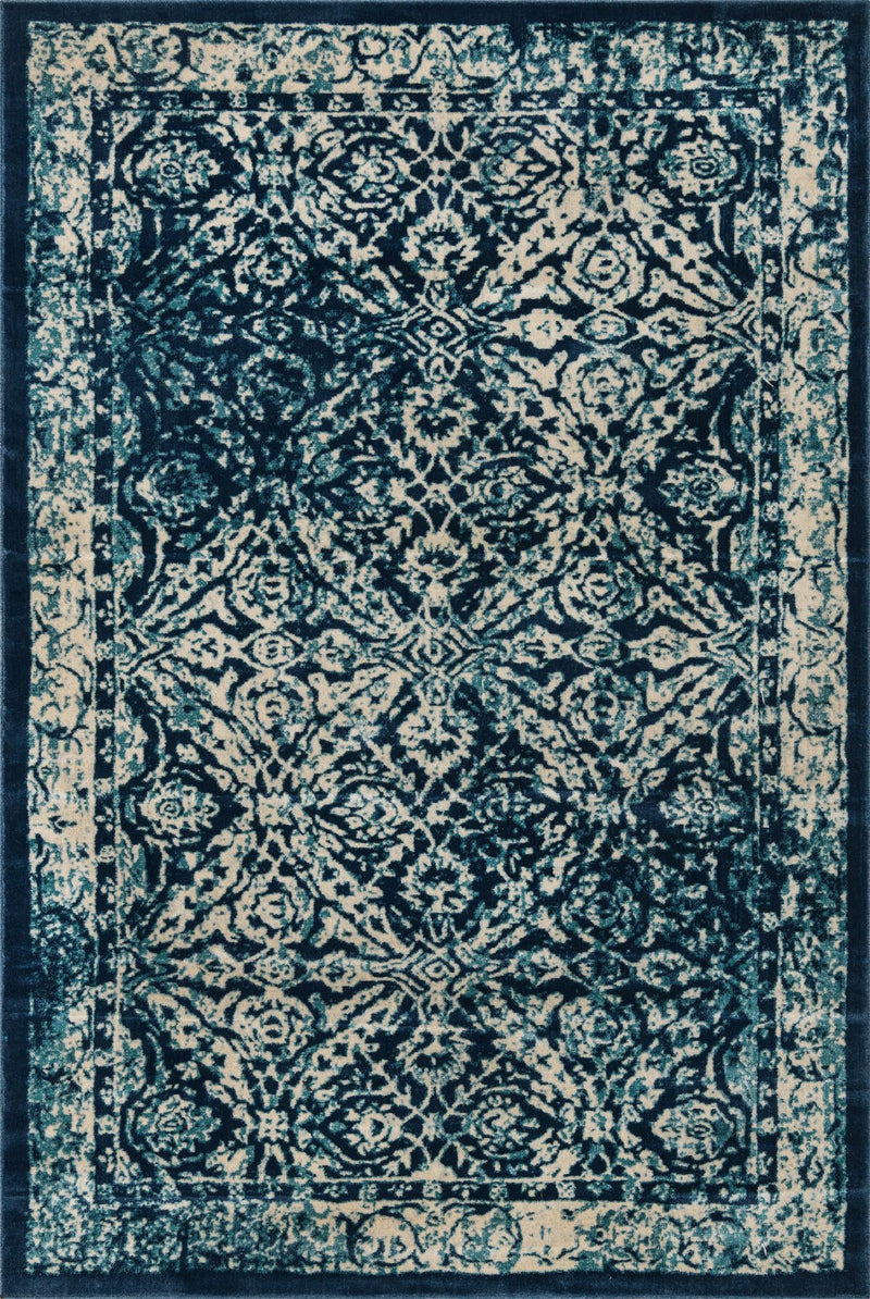 Copenhagen Dahlia Collection Area Rug -  Amager Rectangle Navy Blue  lifestyle 3