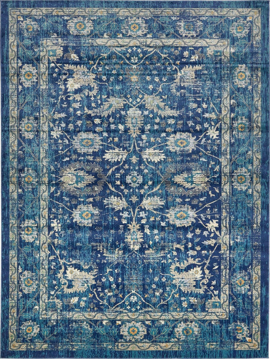 Copenhagen Dahlia Collection Area Rug -  Nørrebro Rectangle Navy Blue Main